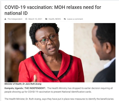 ISER Press release on Ministry of Health's withdrawal of National ID requirement for Covid 19 Vaccination