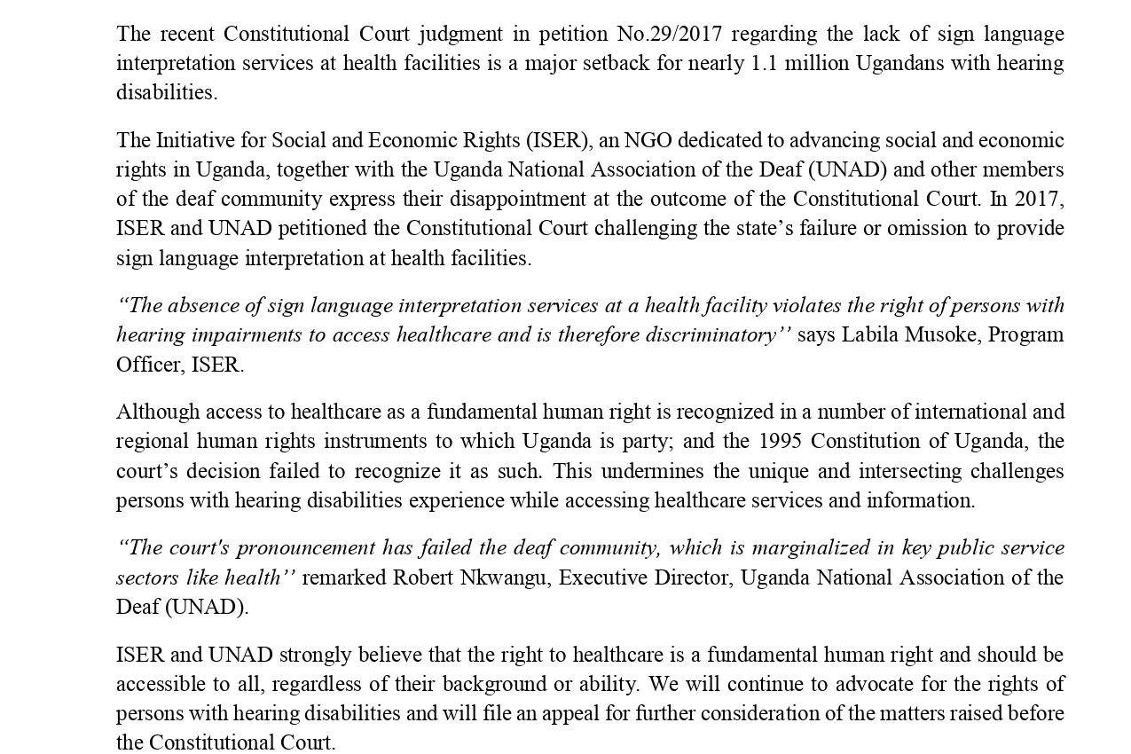 Press Statement following the Constitutional Court's judgment in petition No.29/2017