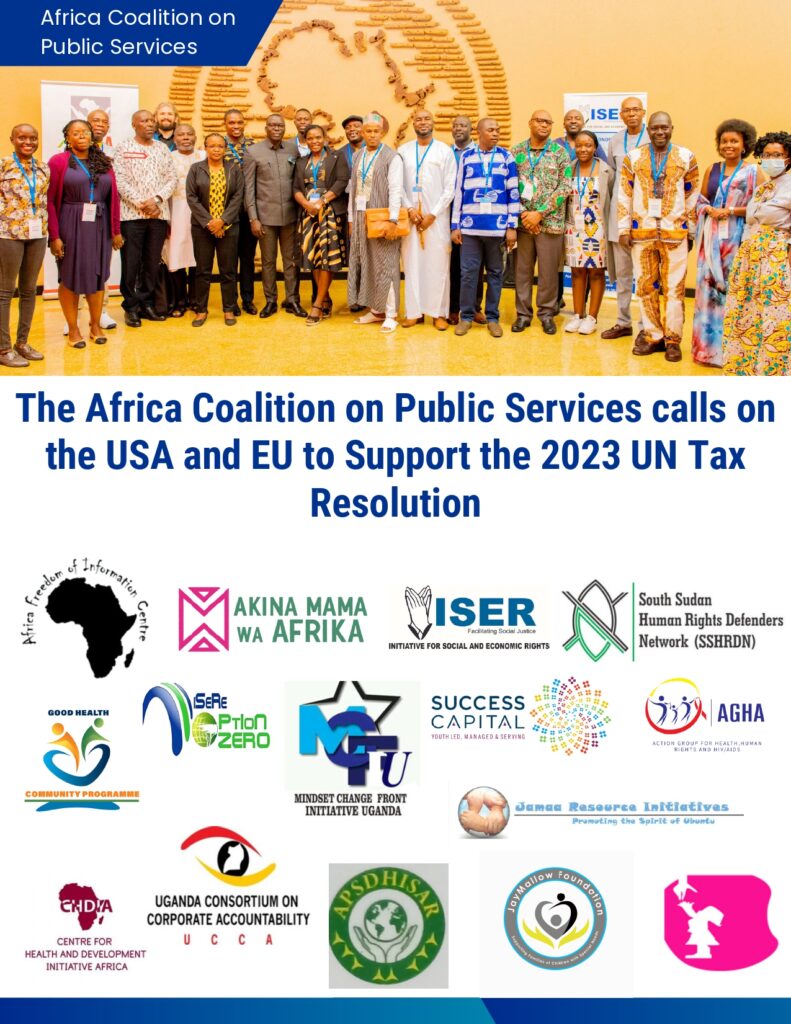 The Africa Coalition on Public Services calls on the USA and EU to Support the 2023 UN Tax Resolution