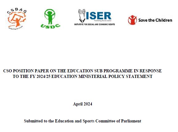 CSO Position Paper on the Education Sub Programme in response to the FY 2024/25 Education Ministerial Policy Statement