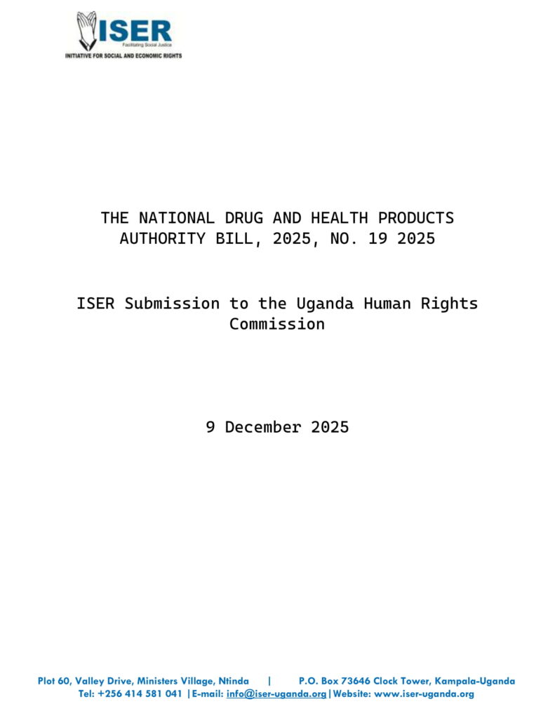 ISER’s submission on National Drug and Health Products Authority Bill